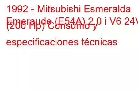 1992 - Mitsubishi Esmeralda
Emeraude (E54A) 2.0 i V6 24V (200 Hp) Consumo y especificaciones técnicas