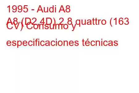 1995 - Audi A8
A8 (D2,4D) 2.8 quattro (163 CV) Consumo y especificaciones técnicas