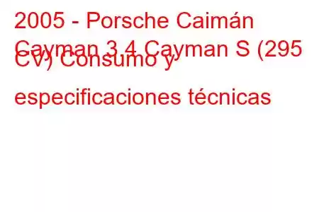 2005 - Porsche Caimán
Cayman 3.4 Cayman S (295 CV) Consumo y especificaciones técnicas