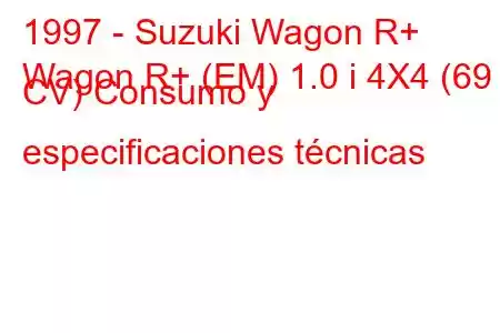 1997 - Suzuki Wagon R+
Wagon R+ (EM) 1.0 i 4X4 (69 CV) Consumo y especificaciones técnicas