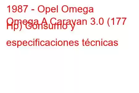 1987 - Opel Omega
Omega A Caravan 3.0 (177 Hp) Consumo y especificaciones técnicas