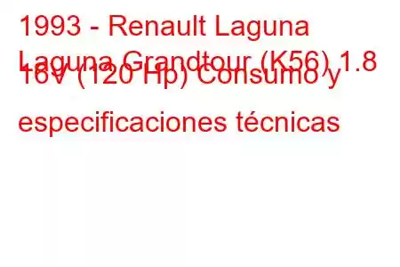 1993 - Renault Laguna
Laguna Grandtour (K56) 1.8 16V (120 Hp) Consumo y especificaciones técnicas