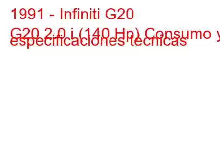 1991 - Infiniti G20
G20 2.0 i (140 Hp) Consumo y especificaciones técnicas