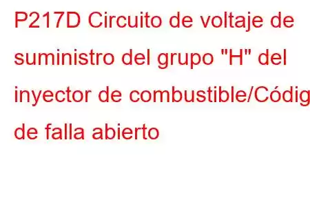 P217D Circuito de voltaje de suministro del grupo 