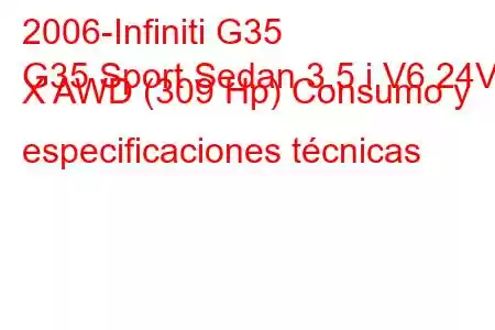 2006-Infiniti G35
G35 Sport Sedan 3.5 i V6 24V X AWD (309 Hp) Consumo y especificaciones técnicas