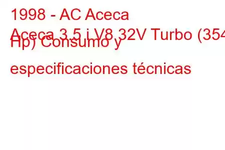 1998 - AC Aceca
Aceca 3.5 i V8 32V Turbo (354 Hp) Consumo y especificaciones técnicas