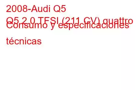 2008-Audi Q5
Q5 2.0 TFSI (211 CV) quattro Consumo y especificaciones técnicas