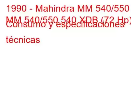 1990 - Mahindra MM 540/550
MM 540/550 540 XDB (72 Hp) Consumo y especificaciones técnicas