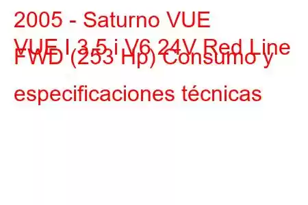 2005 - Saturno VUE
VUE I 3.5 i V6 24V Red Line FWD (253 Hp) Consumo y especificaciones técnicas