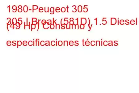 1980-Peugeot 305
305 I Break (581D) 1.5 Diesel (49 Hp) Consumo y especificaciones técnicas