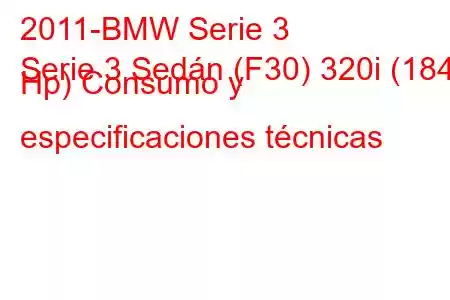 2011-BMW Serie 3
Serie 3 Sedán (F30) 320i (184 Hp) Consumo y especificaciones técnicas