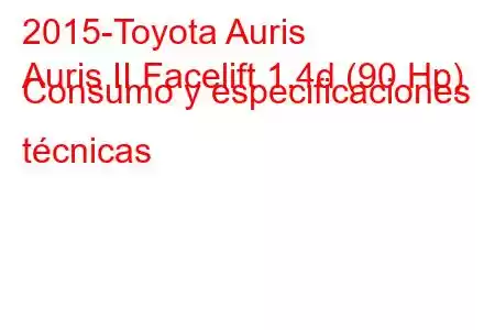 2015-Toyota Auris
Auris II Facelift 1.4d (90 Hp) Consumo y especificaciones técnicas