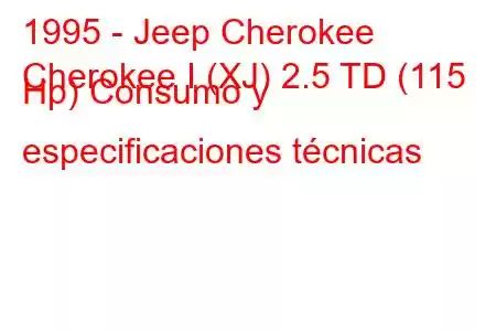 1995 - Jeep Cherokee
Cherokee I (XJ) 2.5 TD (115 Hp) Consumo y especificaciones técnicas