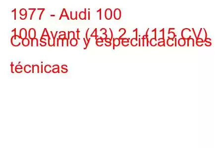 1977 - Audi 100
100 Avant (43) 2.1 (115 CV) Consumo y especificaciones técnicas