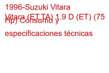 1996-Suzuki Vitara
Vitara (ET,TA) 1.9 D (ET) (75 Hp) Consumo y especificaciones técnicas