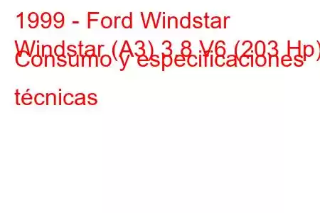 1999 - Ford Windstar
Windstar (A3) 3.8 V6 (203 Hp) Consumo y especificaciones técnicas