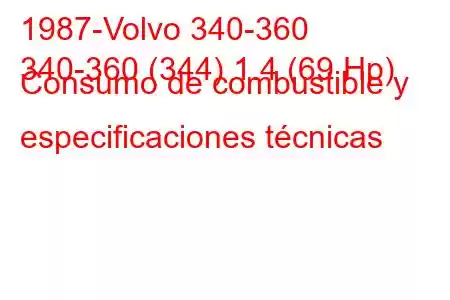 1987-Volvo 340-360
340-360 (344) 1.4 (69 Hp) Consumo de combustible y especificaciones técnicas