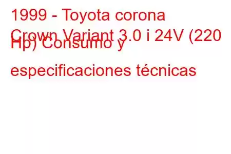 1999 - Toyota corona
Crown Variant 3.0 i 24V (220 Hp) Consumo y especificaciones técnicas