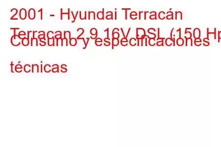 2001 - Hyundai Terracán
Terracan 2.9 16V DSL (150 Hp) Consumo y especificaciones técnicas