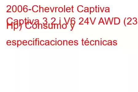 2006-Chevrolet Captiva
Captiva 3.2 i V6 24V AWD (230 Hp) Consumo y especificaciones técnicas