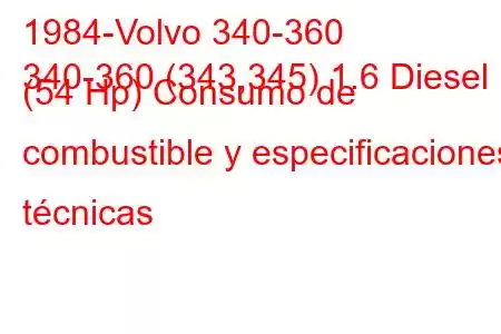 1984-Volvo 340-360
340-360 (343,345) 1.6 Diesel (54 Hp) Consumo de combustible y especificaciones técnicas