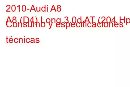 2010-Audi A8
A8 (D4) Long 3.0d AT (204 Hp) Consumo y especificaciones técnicas