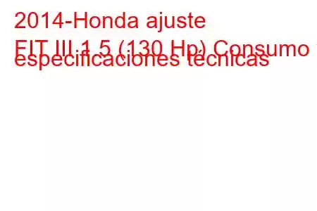 2014-Honda ajuste
FIT III 1.5 (130 Hp) Consumo y especificaciones técnicas