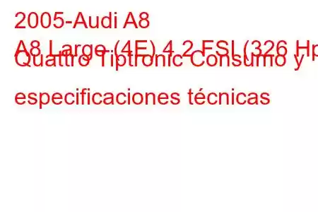 2005-Audi A8
A8 Largo (4E) 4.2 FSI (326 Hp) Quattro Tiptronic Consumo y especificaciones técnicas