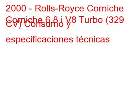 2000 - Rolls-Royce Corniche
Corniche 6.8 i V8 Turbo (329 CV) Consumo y especificaciones técnicas