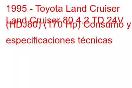 1995 - Toyota Land Cruiser
Land Cruiser 80 4.2 TD 24V (HDJ80) (170 Hp) Consumo y especificaciones técnicas