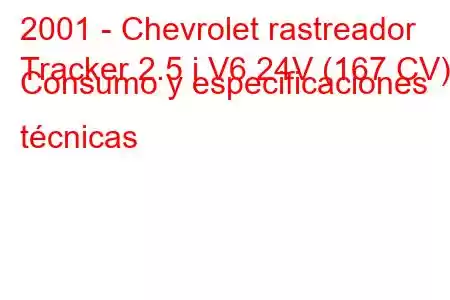 2001 - Chevrolet rastreador
Tracker 2.5 i V6 24V (167 CV) Consumo y especificaciones técnicas