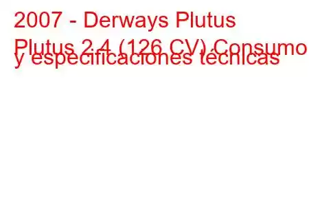 2007 - Derways Plutus
Plutus 2.4 (126 CV) Consumo y especificaciones técnicas