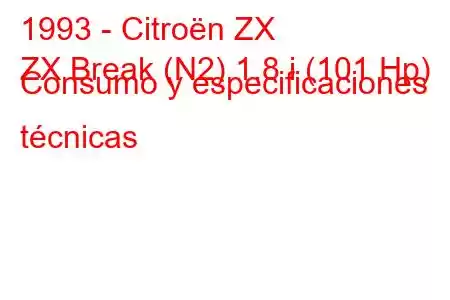 1993 - Citroën ZX
ZX Break (N2) 1.8 i (101 Hp) Consumo y especificaciones técnicas