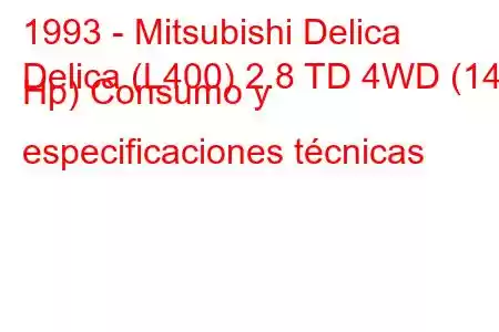 1993 - Mitsubishi Delica
Delica (L400) 2.8 TD 4WD (140 Hp) Consumo y especificaciones técnicas