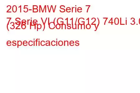 2015-BMW Serie 7
7 Serie VI (G11/G12) 740Li 3.0 (326 Hp) Consumo y especificaciones