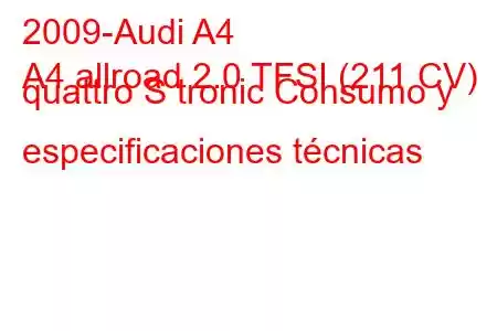 2009-Audi A4
A4 allroad 2.0 TFSI (211 CV) quattro S tronic Consumo y especificaciones técnicas