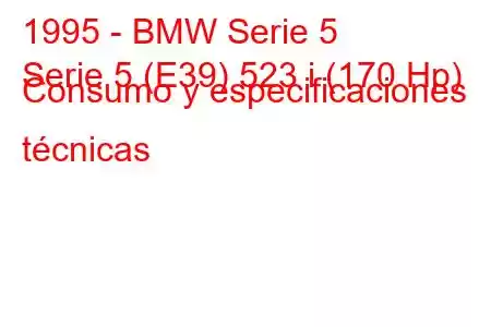 1995 - BMW Serie 5
Serie 5 (E39) 523 i (170 Hp) Consumo y especificaciones técnicas