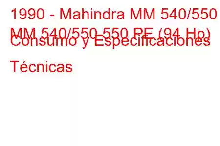 1990 - Mahindra MM 540/550
MM 540/550 550 PE (94 Hp) Consumo y Especificaciones Técnicas