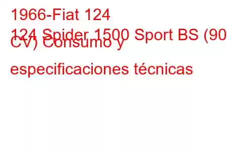 1966-Fiat 124
124 Spider 1500 Sport BS (90 CV) Consumo y especificaciones técnicas