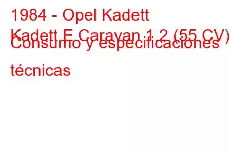 1984 - Opel Kadett
Kadett E Caravan 1.2 (55 CV) Consumo y especificaciones técnicas