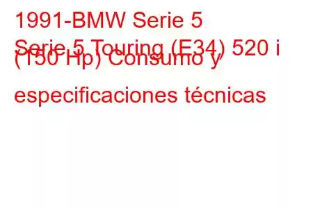 1991-BMW Serie 5
Serie 5 Touring (E34) 520 i (150 Hp) Consumo y especificaciones técnicas