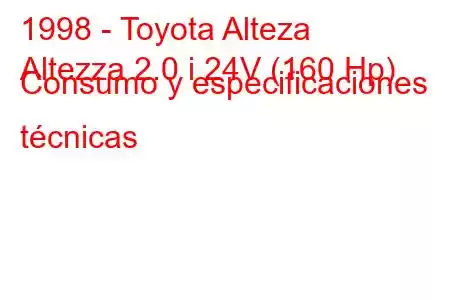 1998 - Toyota Alteza
Altezza 2.0 i 24V (160 Hp) Consumo y especificaciones técnicas