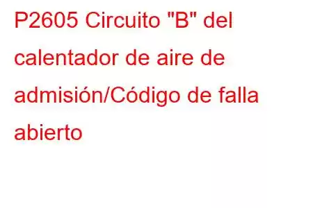 P2605 Circuito 