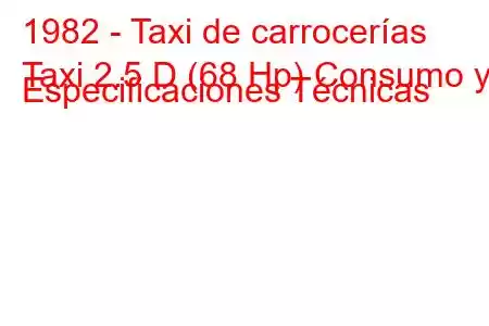 1982 - Taxi de carrocerías
Taxi 2.5 D (68 Hp) Consumo y Especificaciones Técnicas