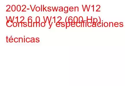 2002-Volkswagen W12
W12 6.0 W12 (600 Hp) Consumo y especificaciones técnicas