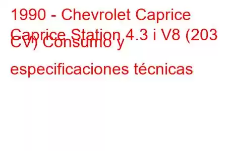 1990 - Chevrolet Caprice
Caprice Station 4.3 i V8 (203 CV) Consumo y especificaciones técnicas