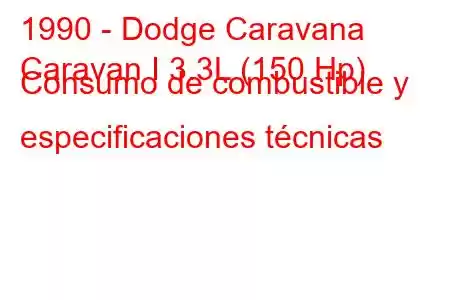 1990 - Dodge Caravana
Caravan I 3.3L (150 Hp) Consumo de combustible y especificaciones técnicas