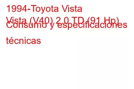 1994-Toyota Vista
Vista (V40) 2.0 TD (91 Hp) Consumo y especificaciones técnicas