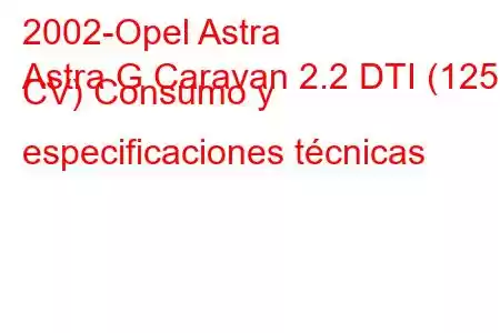 2002-Opel Astra
Astra G Caravan 2.2 DTI (125 CV) Consumo y especificaciones técnicas