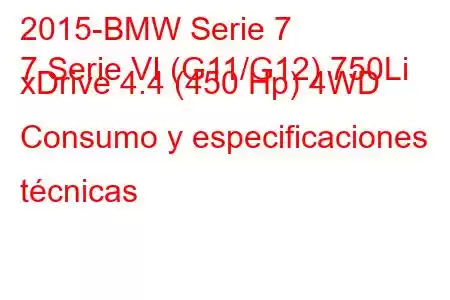 2015-BMW Serie 7
7 Serie VI (G11/G12) 750Li xDrive 4.4 (450 Hp) 4WD Consumo y especificaciones técnicas